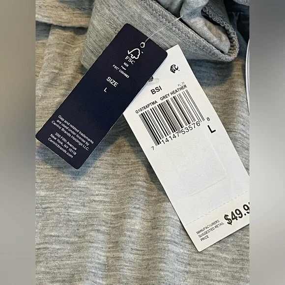 GapBody Women's Drawstring-Waist Jogger Pajama Pants size Large Grey Heather - Picture 8 of 9